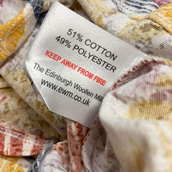 Isle Easentials Multicolor Leaf Print Top Blouse Tie Front Small 10-12 - Picture 7 of 10